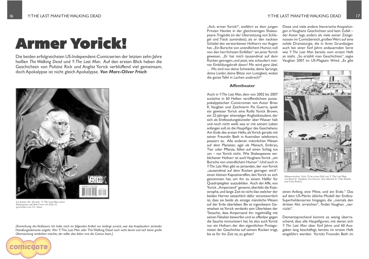 Comicgate-Magazin 7: Armer Yorick!