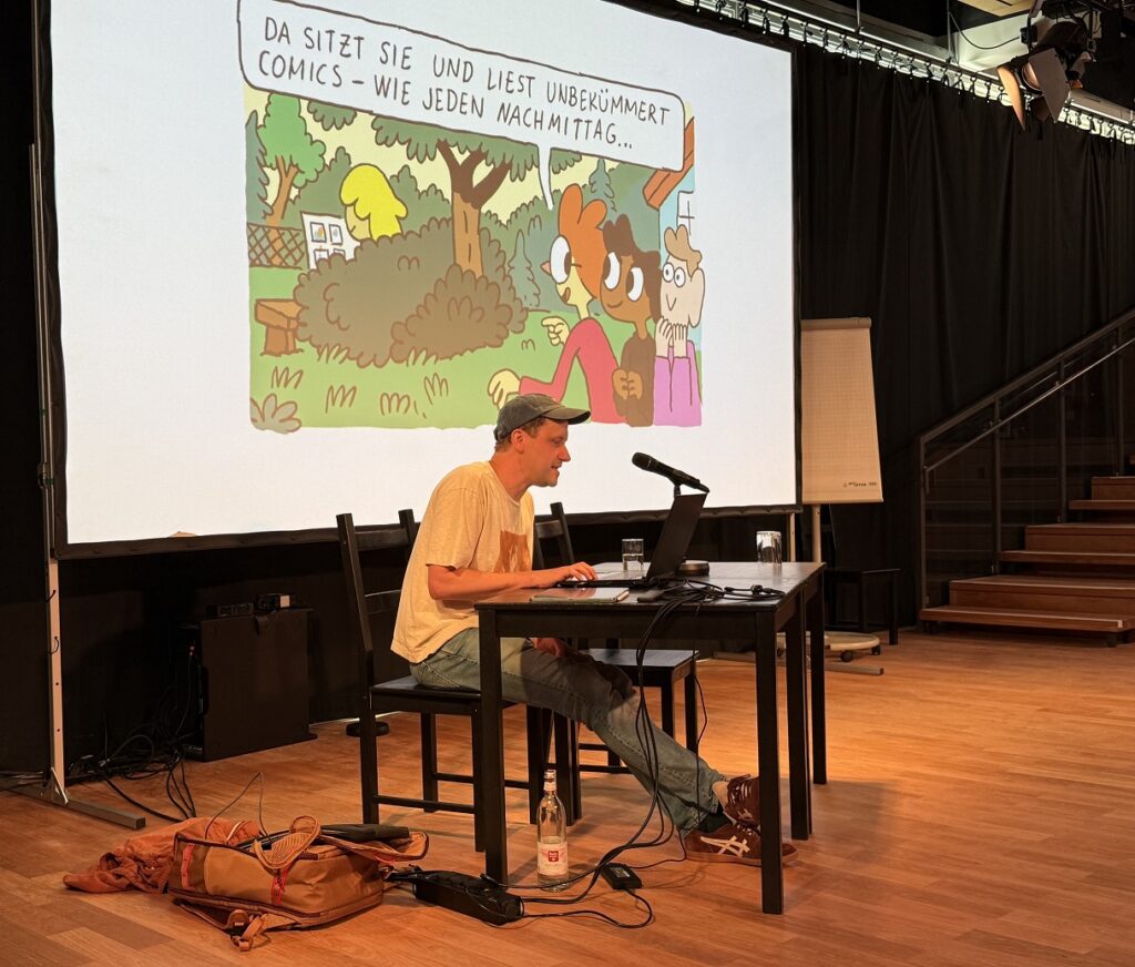Thomas Wellmann auf einer Lesung beim Comic-Salon 2026
